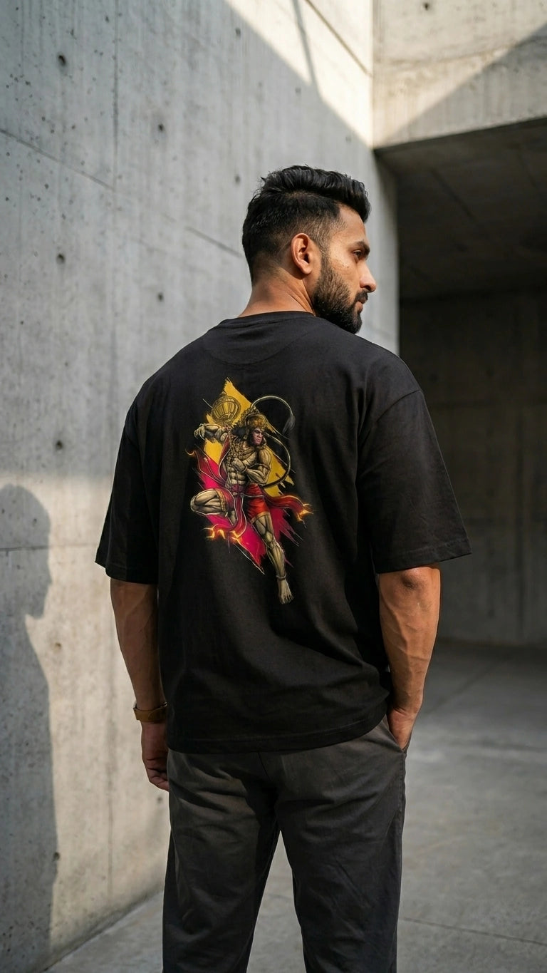 Hanuman Ji Graphic Oversized T-Shirt Full Body – Shweta Styles