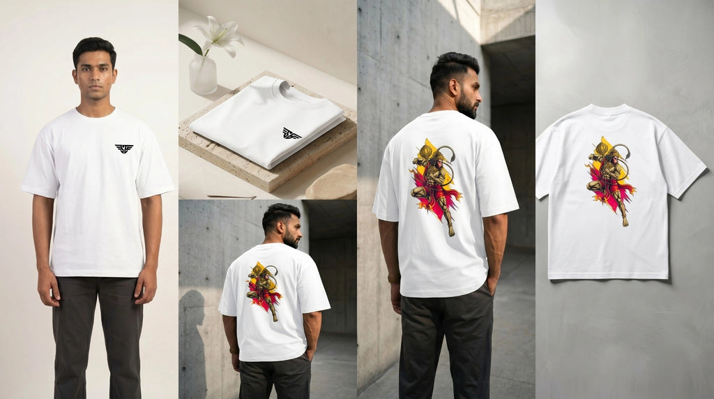 Hanuman Ji Graphic Oversized T-Shirt Studio Shot – Shweta Styles