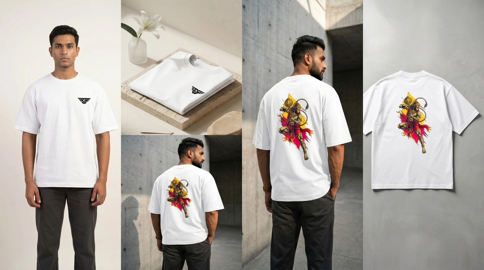 Hanuman Ji Graphic Oversized T-Shirt Studio Shot – Shweta Styles