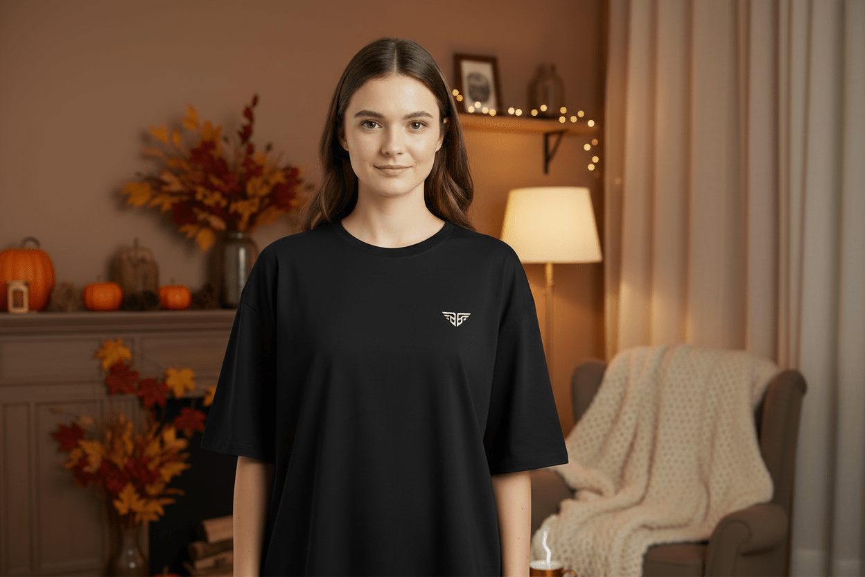 Women's Premium Oversized T-Shirt Lifestyle Photo – 220 GSM Cotton – Shweta Styles
