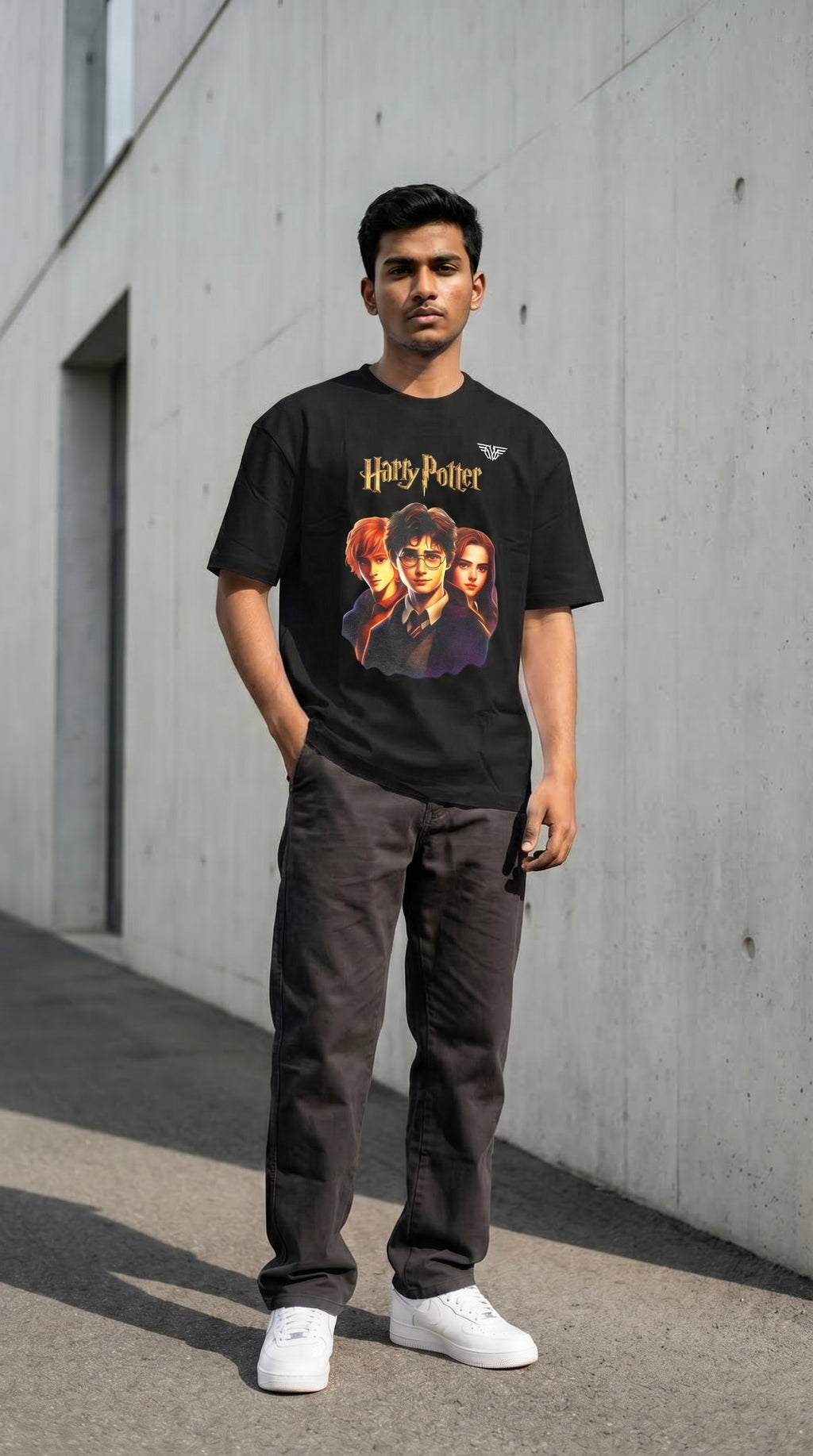 Harry Potter Graphic Oversized T-Shirt White Color – 240 GSM Organic Cotton – Shweta Styles