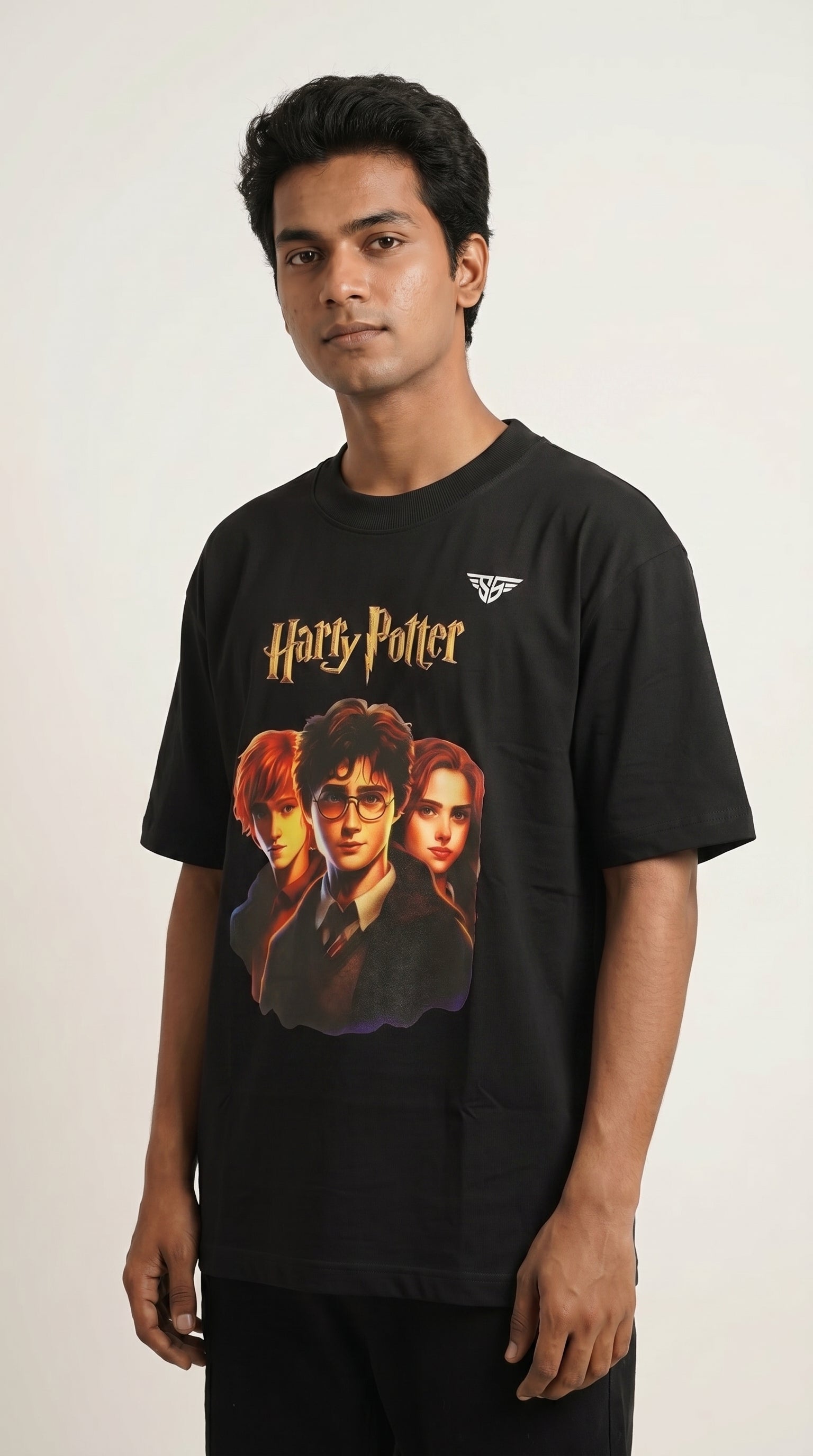 Harry Potter Graphic Oversized T-Shirt Maroon Color – 240 GSM Organic Cotton – Shweta Styles