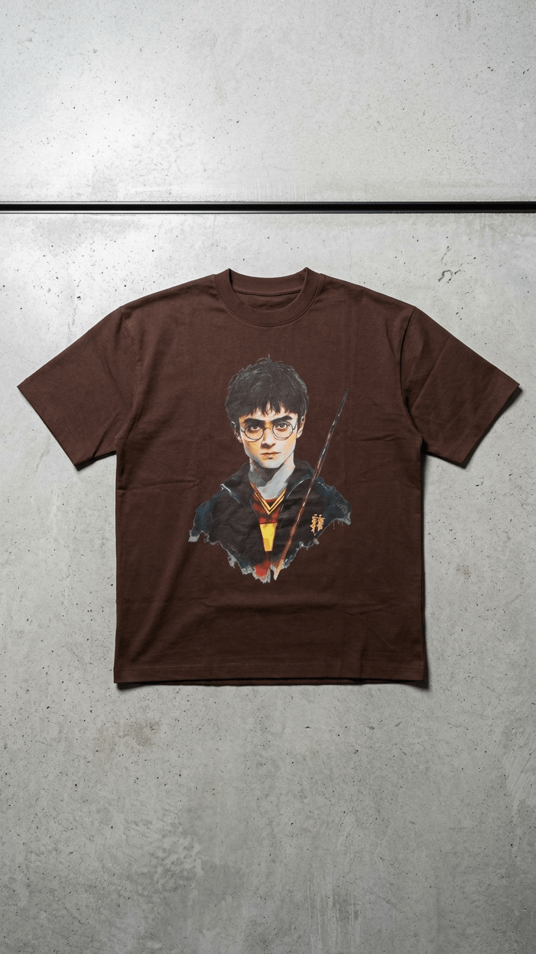 Harry Potter Back Print Oversized T-Shirt Full Body Front – 240 GSM Organic Cotton – Shweta Styles