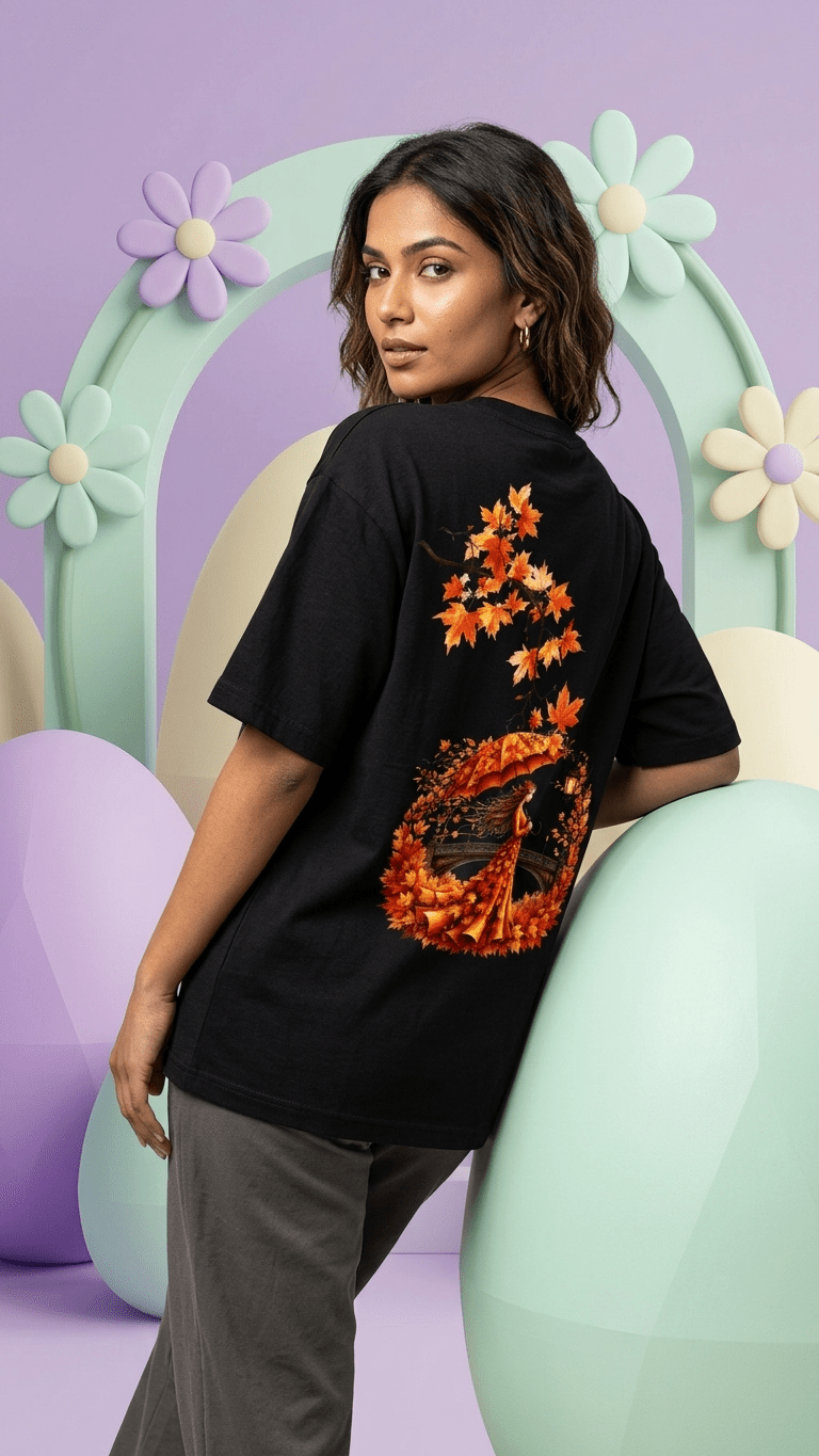 Women's Premium Oversized T-Shirt Back View – 220 GSM Cotton – Shweta Styles