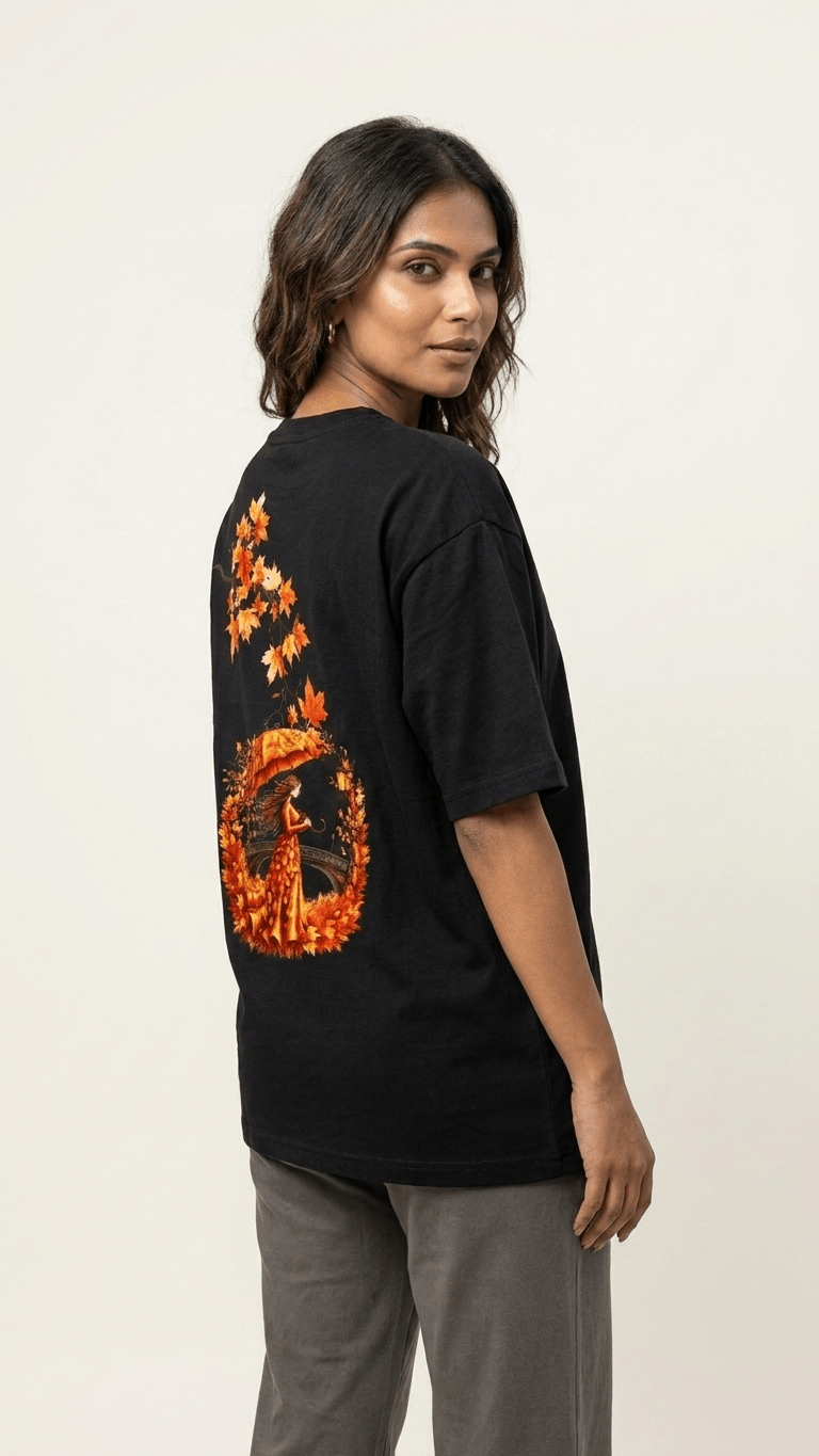 Women's Premium Oversized T-Shirt Close-Up Detail – 220 GSM Cotton – Shweta Styles